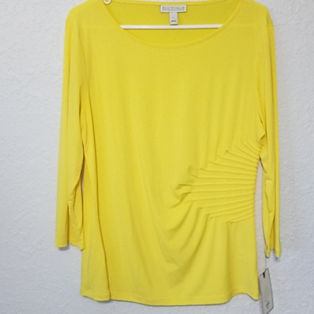 NWT, canary yellow top from Dana Buchman, Sz. L!